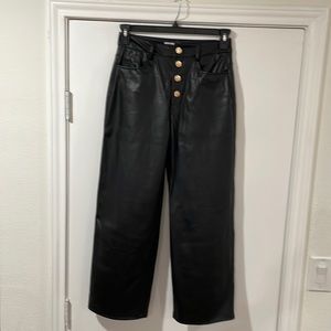 Zara Black Faux Leather Pants